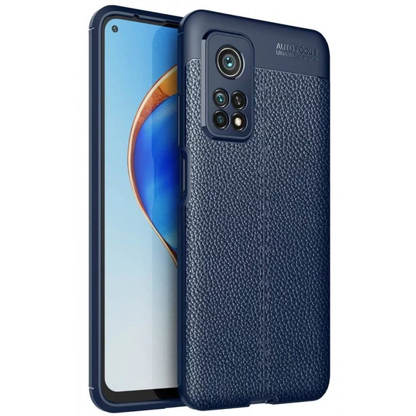 Xiaomi Mi 10T Deri Görünümlü Silikon Lacivert