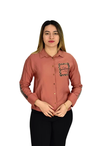 Kadın Kol Omuz Işlemeli Gömlek B6395 BGL-ST02545 - Resim 3