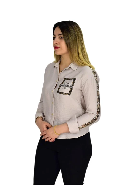 Kadın Kol Omuz Işlemeli Gömlek B6395 BGL-ST02545 - Resim 4