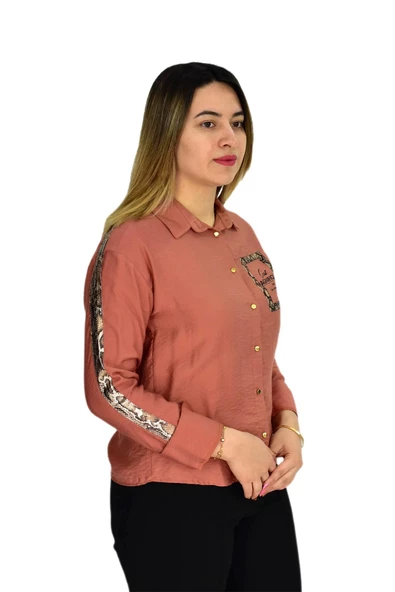 Kadın Kol Omuz Işlemeli Gömlek B6395 BGL-ST02545 - Resim 7