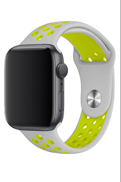 Apple Watch Series 5 38 MM Fileli Kordon Gri-Sarı - 2