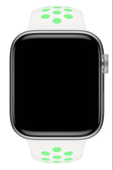 Apple Watch Series 5 38 MM Fileli Kordon Beyaz-Yeşil - Resim 3