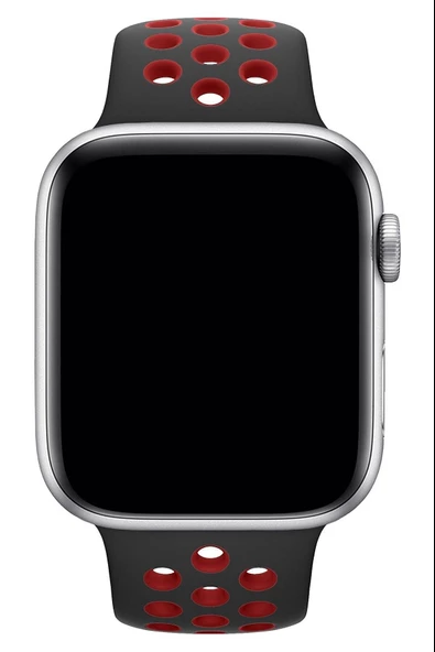 Apple Watch Series 6 40 MM Fileli Kordon Siyah-Kırmızı - Resim 2