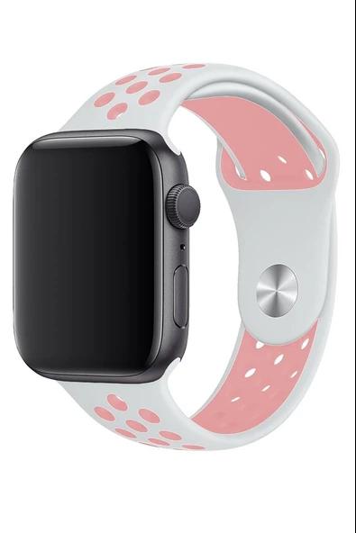 Apple Watch Series 6 38 MM Fileli Kordon Beyaz-Pembe - 3