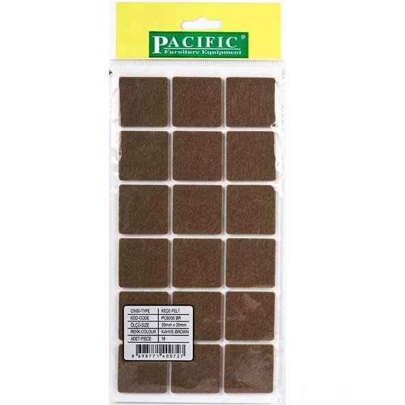 5 Adet Pacific Zemin Koruyucu Yapışkan Kare Keçe 35 mm x 35 mm - 2