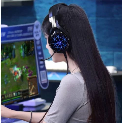 Polham Profesyonel 3.5mm Led Işıklı Katlanabilir Gaming Kulaklık Oyuncu Kulaklığı Gerçek Ses Deneyim - 5