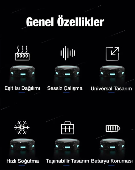 Polham RGB 5-8.45 inç Dijital Göstergeli Tablet Soğutucu Telefon Gamer Oyuncu Radyatör Soğutma Fanı - Resim 2