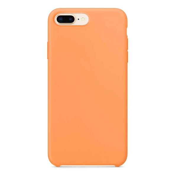 Apple iPhone 8 Plus Altı Açık Liquit Lansman Silikon Kehribar Turuncusu - 2