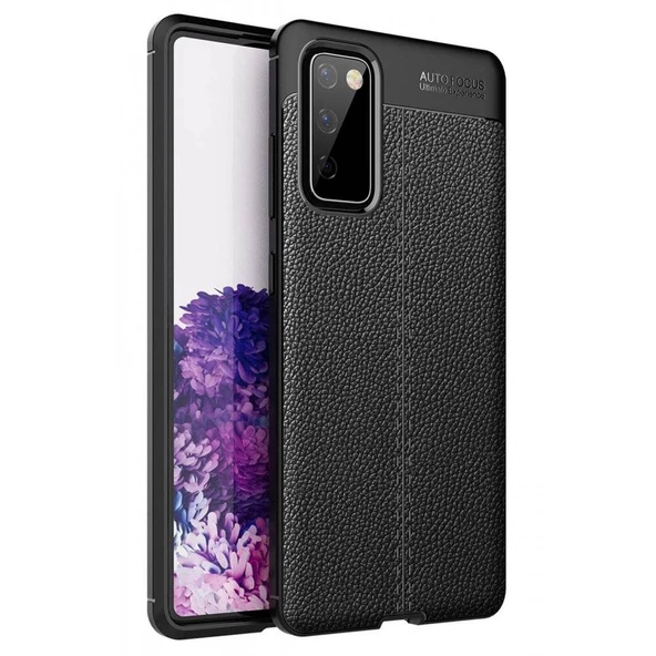 Samsung Galaxy S20 FE Deri Görünümlü Silikon Siyah