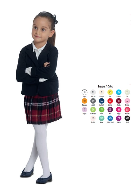 Penti Kız Çocuk Düz Micro 40 Mus Külotlu Çorap - 3