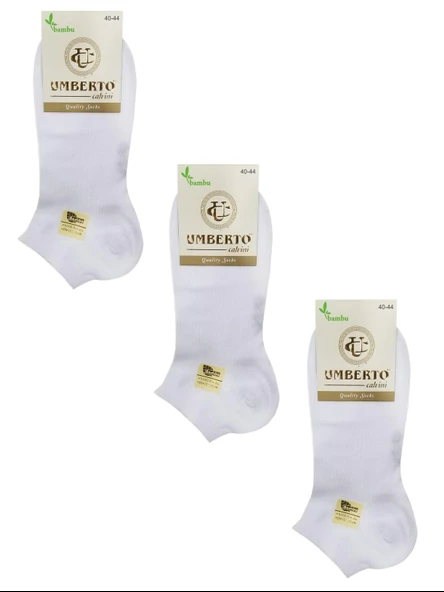 Umberto 12 Adet Erkek Doğal Bambu Patik Çorap -307 - 3