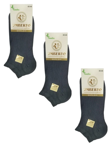 Umberto 12 Adet Erkek Doğal Bambu Patik Çorap -307 - 4