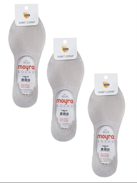 Moyra 6'lı Paket Silikonlu Modal Erkek Babet Çorap - 10