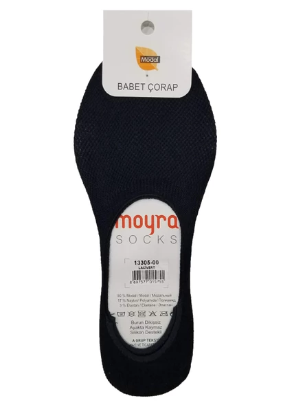Moyra 6'lı Paket Silikonlu Modal Erkek Babet Çorap - 8