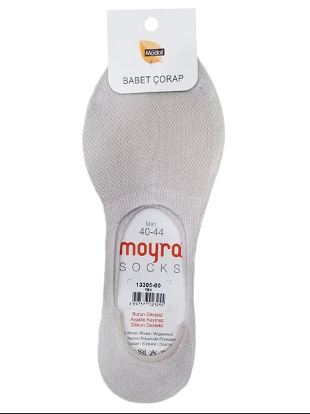 Moyra 6'lı Paket Silikonlu Modal Erkek Babet Çorap - 11