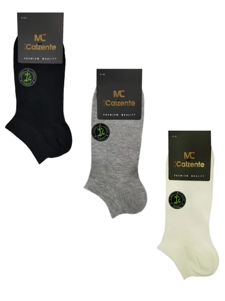 Mia Calzente 3 Adet Erkek Doğal Bambu Patik Çorap - 6