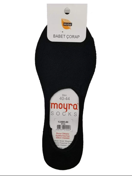 Moyra 6'lı Paket Silikonlu Modal Erkek Babet Çorap - 3