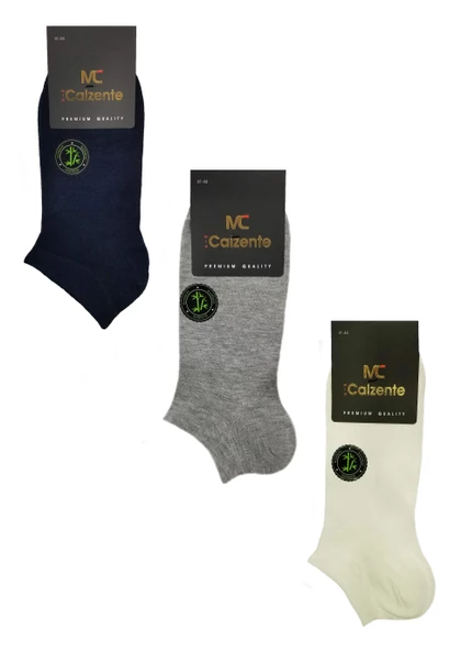 Mia Calzente 3 Adet Erkek Doğal Bambu Patik Çorap - 10
