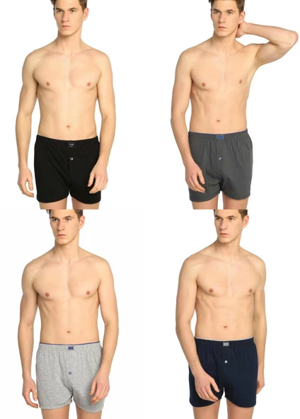 Tutku 117 Erkek Düz Penye Boxer 6'lı Paket - 5