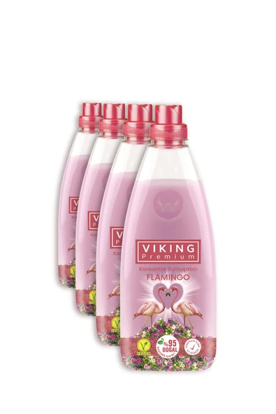 Viking Premium Konsantre Çamaşır Yumuşatıcısı Flamingo 1200 ml 4 Adet