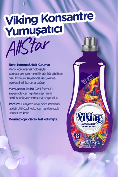 Viking Konsantre Çamaşır Yumuşatıcısı Allstar 1440 ml 2 Adet - 2
