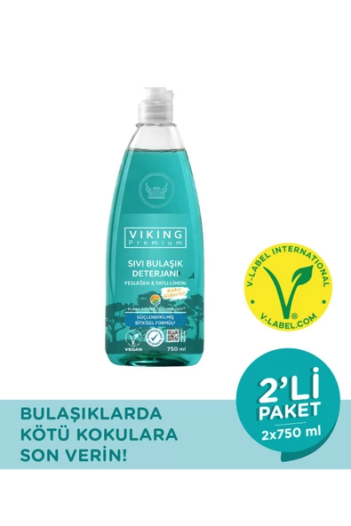 Viking Premium Bulaşık Deterjanı Fesleğen & Limon 750 ml 2 Adet - Resim 2