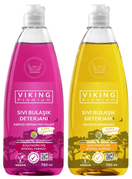 Viking Premium Bulaşık Deterjanı Orman Meyveleri&Nergis-Bergamot 750 ml 2 Adet