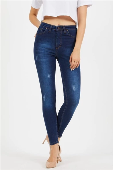 Likralı Bayan Kot Pantolon 2855559 - 2