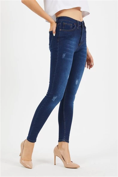 Likralı Bayan Kot Pantolon 2855559 - 3