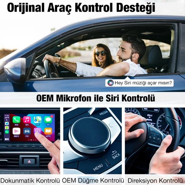 Polham Araç İçi İphone Cihazlar İçin Kablosuz Apple CAR PLAY Adaptörü, Wireless Carplay Çevirici - 3