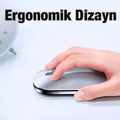 Polham Şarj Edilebilir Kablosuz Wireless Mouse Bluetooth Mouse 1000-1600 DPI Şarjlı Mouse - 4