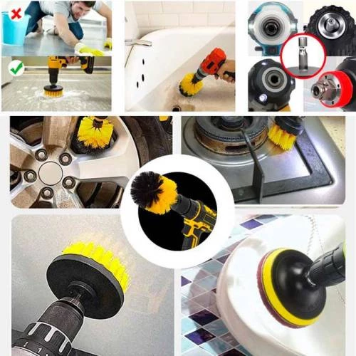 Polham 22 Parça Koltuk, Duvar, Küvet Detaylı Temizlik İçin Matkap Fırçaları,Çok Amaçlı Temizlik Seti - 4