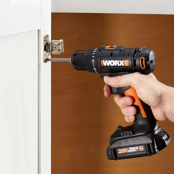 Worx Wx100 20Volt/2.0Ah. Li-İon Tek Akülü Profesyonel Şarjlı Matkap - 8