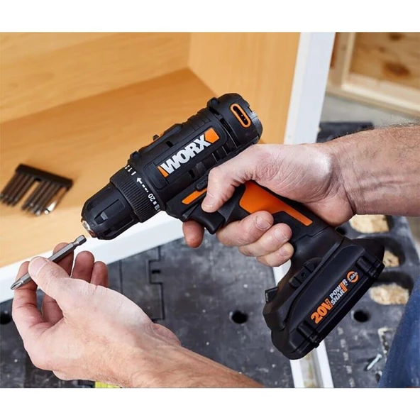 Worx Wx100 20Volt/2.0Ah. Li-İon Tek Akülü Profesyonel Şarjlı Matkap - 9