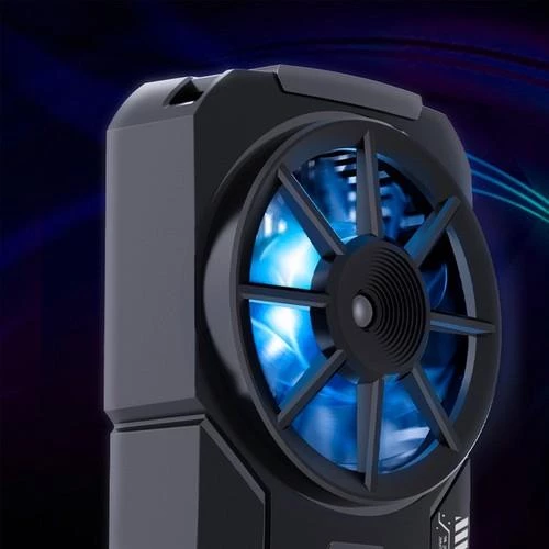 Polham Kasırga Soğutmalı Mavi Işıklı Oyuncular İçin Telefon Soğutma Fanı, Sessiz Soğutucu Radyatör - 3