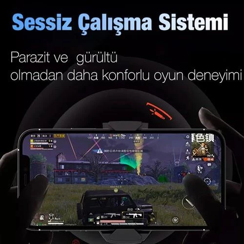 Polham Kasırga Soğutmalı Mavi Işıklı Oyuncular İçin Telefon Soğutma Fanı, Sessiz Soğutucu Radyatör - 2