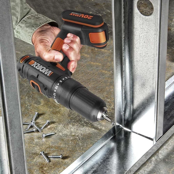 Worx Wx108 20Volt/2.0Ah. Li-İon Çift Akülü Profesyonel Şarjlı Matkap - 10