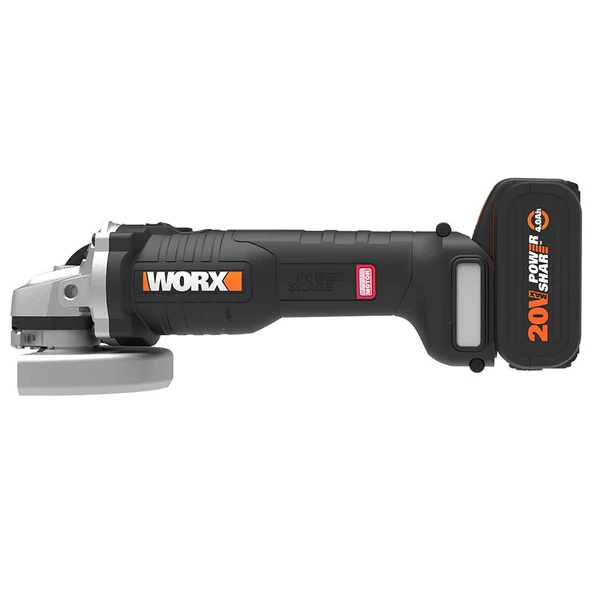 Worx Wx813 20Volt 4.0Ah. Li-İon Tek Akülü 115Mm Kömürsüz Profesyonel Şarjlı Avuç Taşlama - 2