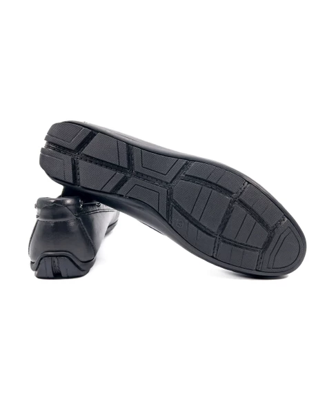 Agora Siyah Hakiki Deri Erkek Loafer Ayakkabı - Resim 3