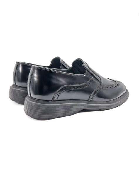 Akor Siyah Açma Hakiki Deri Günlük Klasik Erkek Ayakkabı - Resim 4