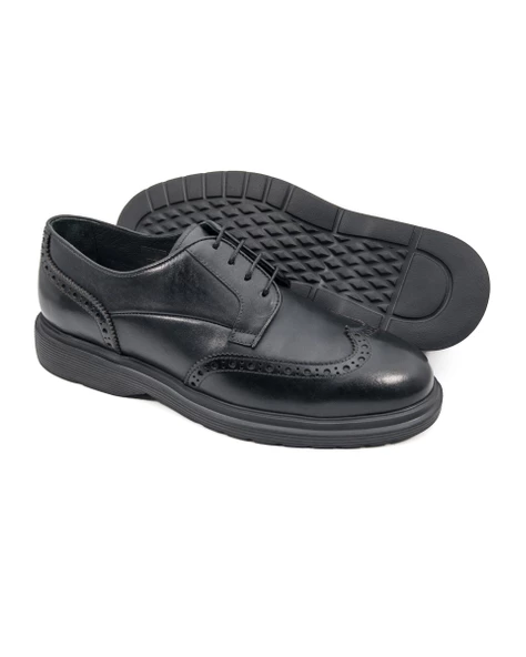 Armoni Siyah Hakiki Deri Günlük Klasik Erkek Ayakkabı - 3