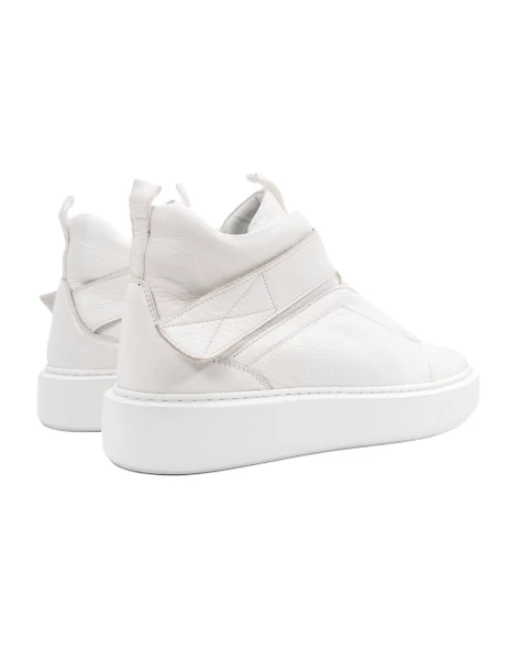 Uludağ Beyaz Hakiki Deri Erkek Spor Bot Sneaker - Resim 3