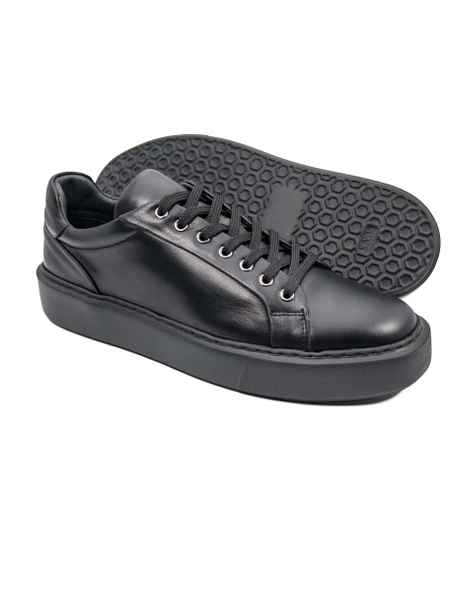 Breva Siyah Hakiki Deri Erkek Spor (Sneaker) Ayakkabı - 3