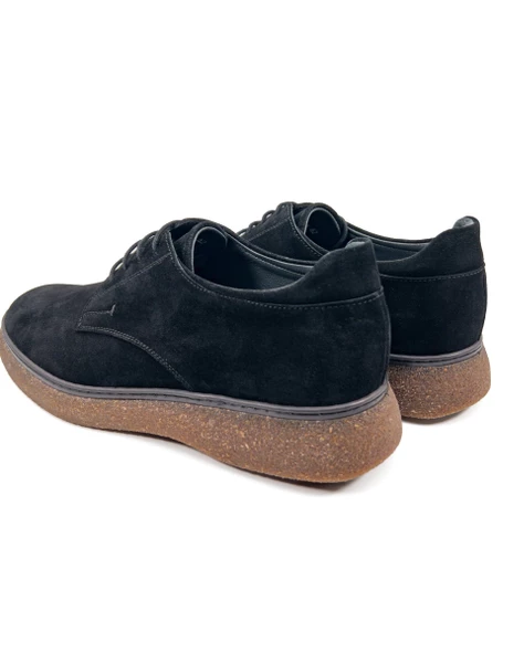 Suit Siyah Hakiki Süet Deri Günlük Erkek Ayakkabı - Resim 5