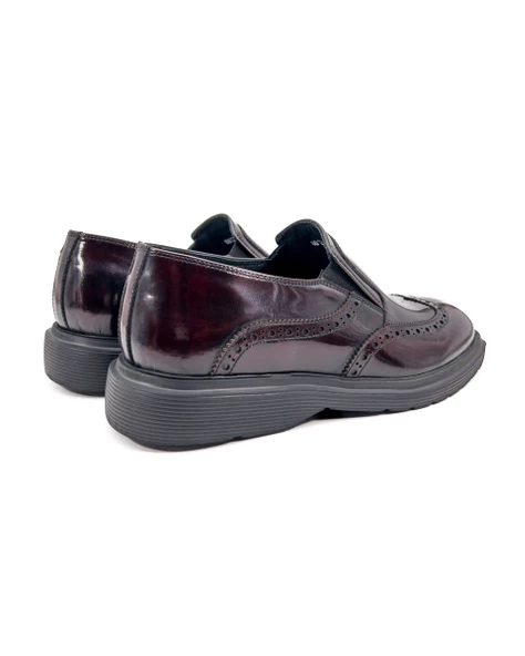 Akor Bordo Açma Hakiki Deri Günlük Klasik Erkek Ayakkabı - Resim 4