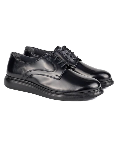 Beat Siyah Açma Hakiki Deri Günlük Klasik Erkek Ayakkabı - Resim 2