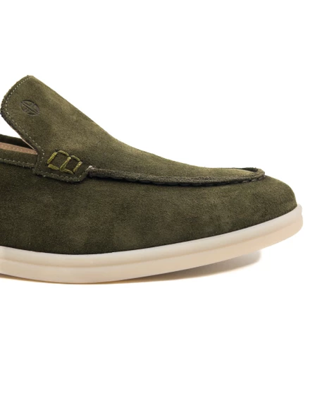 Allegro Koyu Yeşil Hakiki Süet Deri Erkek Loafer Ayakkabı - 5