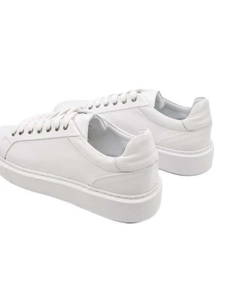 Breva Beyaz Hakiki Deri Erkek Spor (Sneaker) Ayakkabı - Resim 5