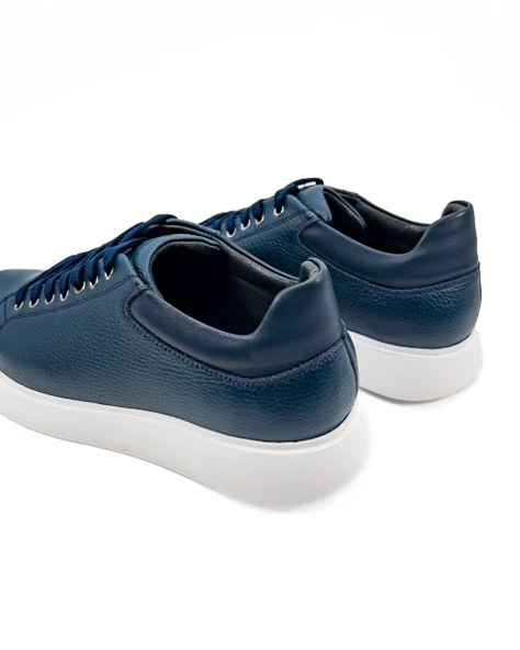 Twin Lacivert Hakiki Deri Erkek Spor (Sneaker) Ayakkabı - 5