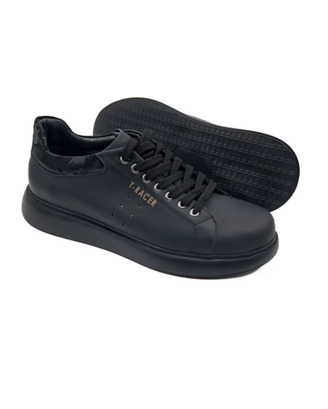 T-Racer Hakiki Deri Siyah Erkek Sneaker - 3
